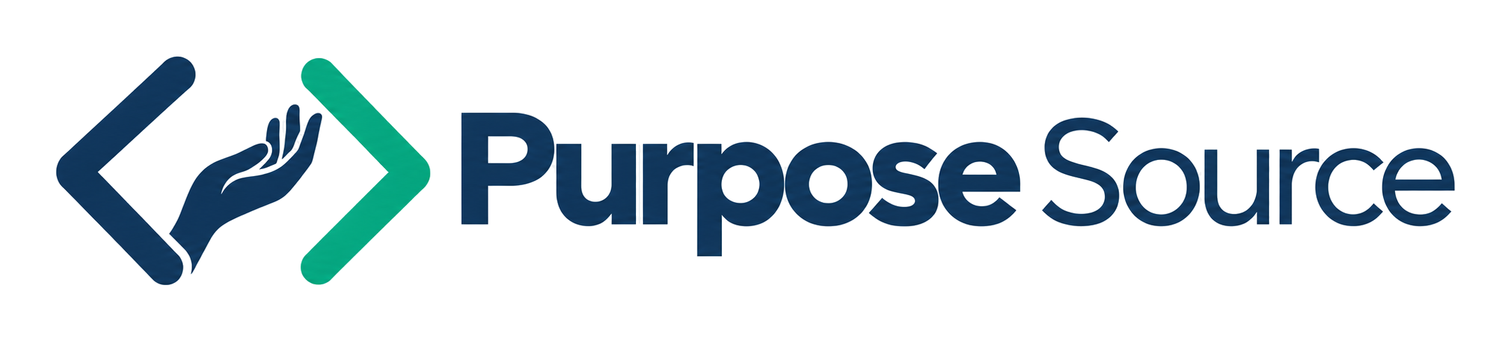 The horizontal lockup drawn a second time, with a slightly larger mark beside the wordmark.
