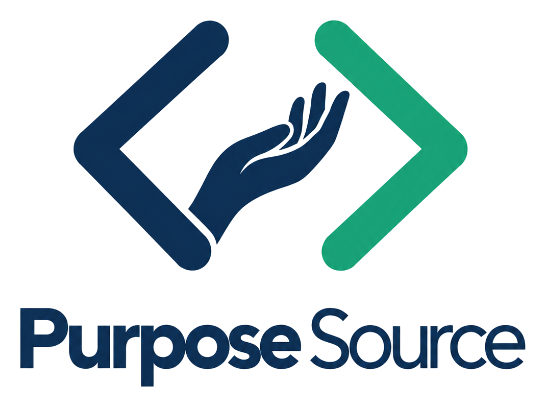 The mark above the words "Purpose Source" set on one line.