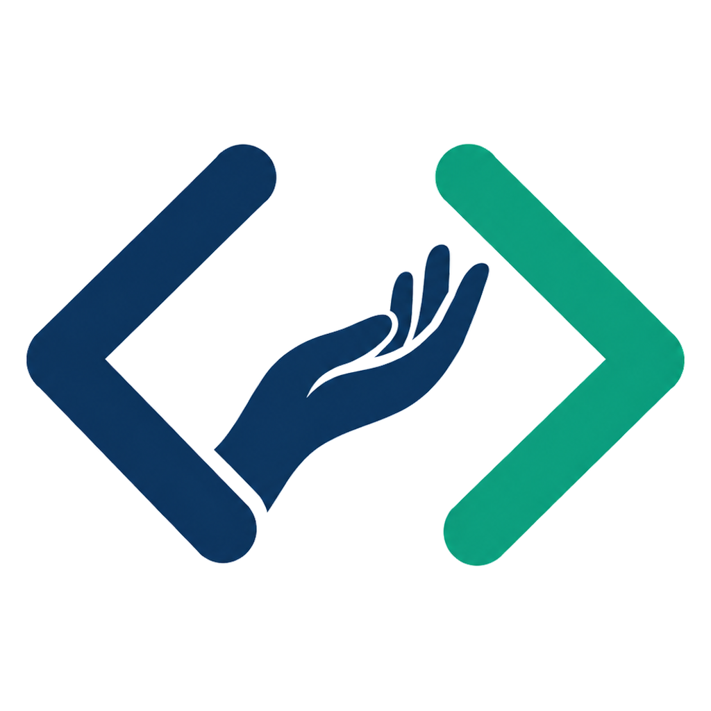The same mark drawn a second time, with the hand set a little higher and the chevrons thinner.